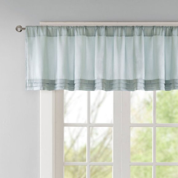 Madison Park Emily 50 x 18 Faux Silk Dusty Aqua - Picture 2 of 2